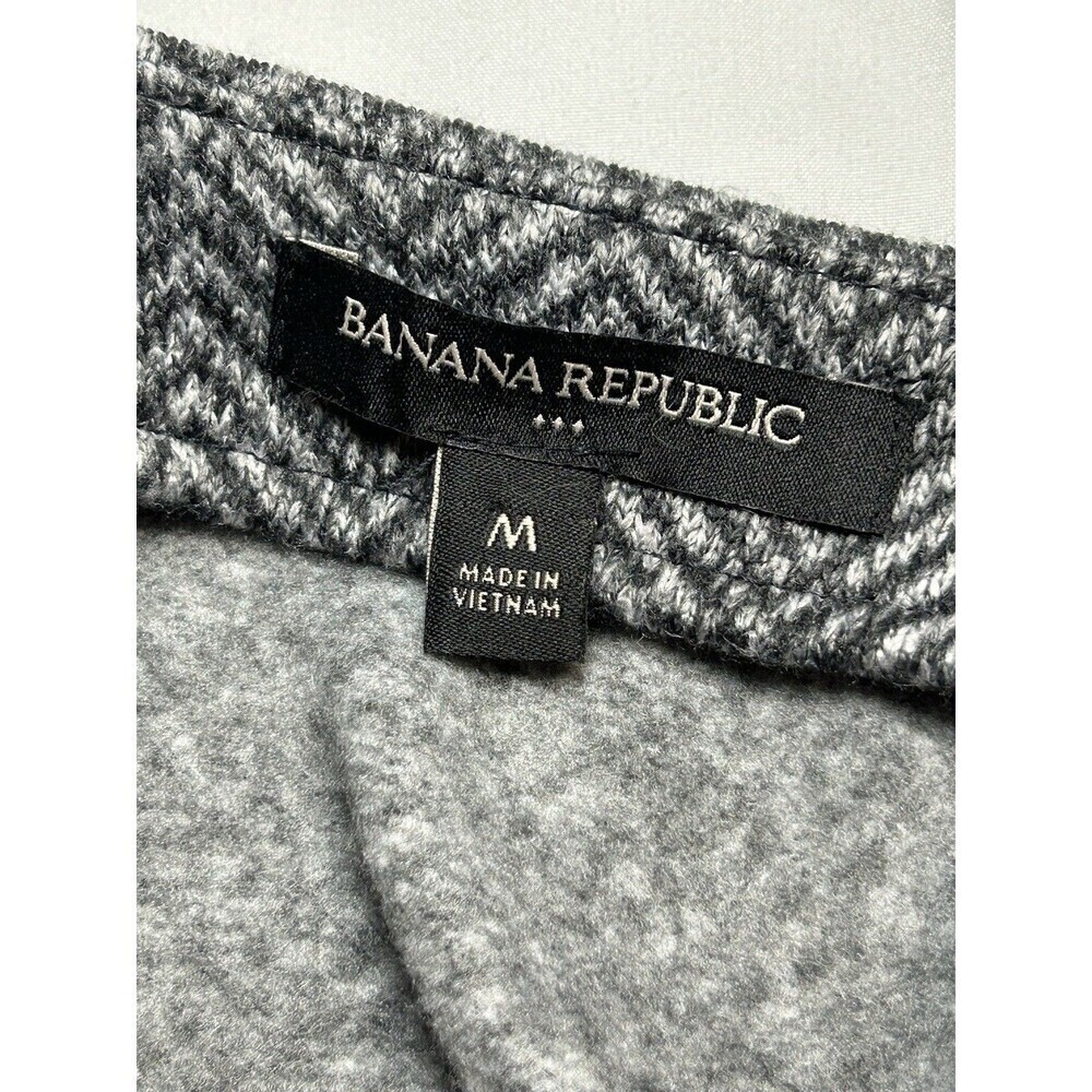 BANANA REPUBLIC Asymmetrical Houndstooth Charcoal Women’s Jacket Medium - Picture 7 of 9